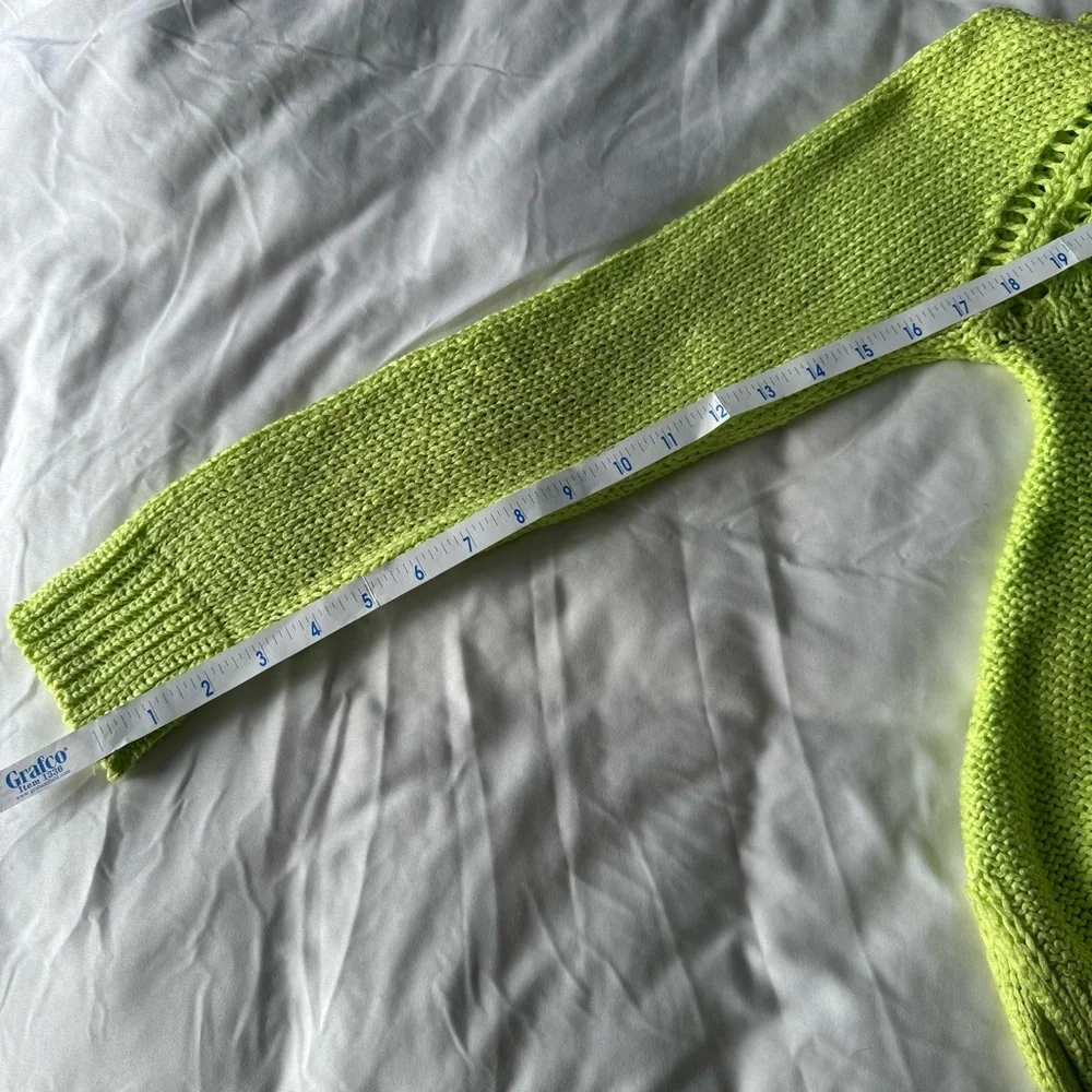 Zara Neon Yellow Chunky Cable Knit Sweater